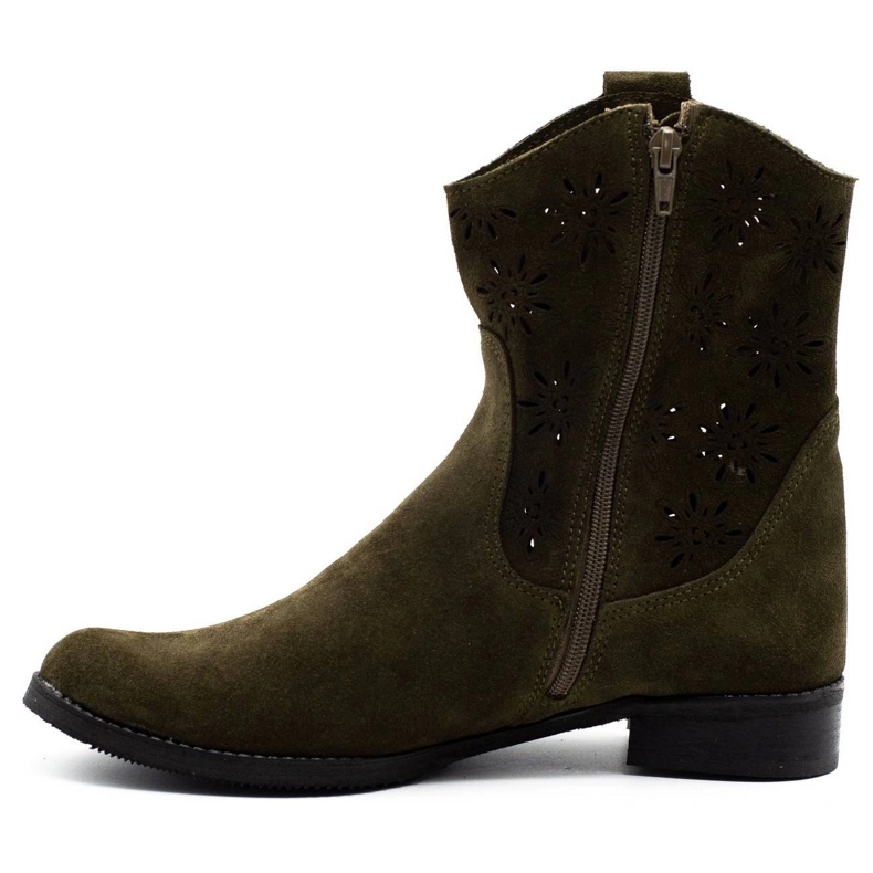 Olivier Comfortable Janet green openwork boots 1