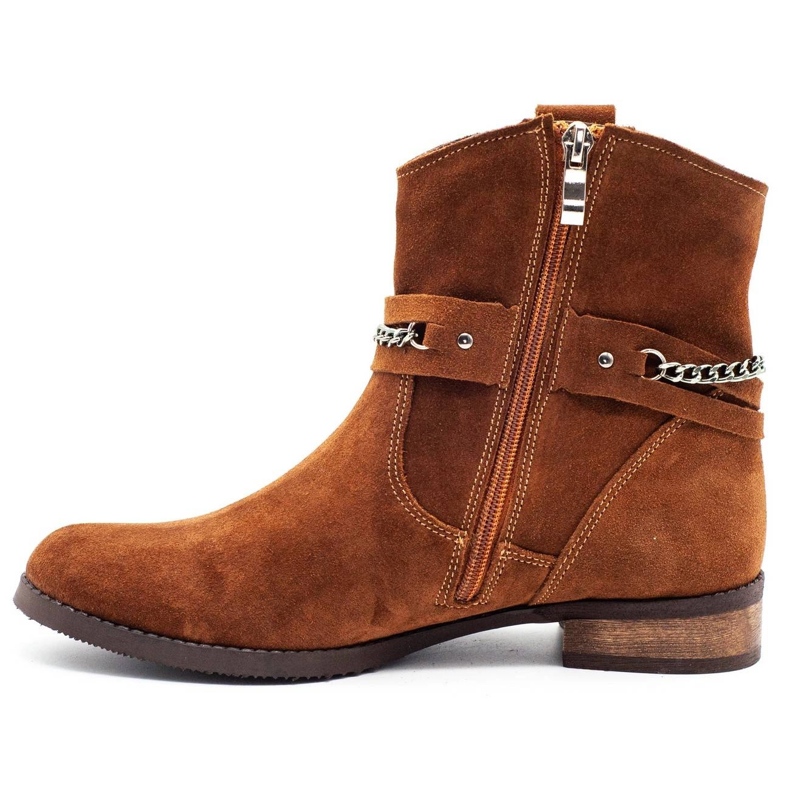 Olivier Women's boots insulated with a chain Luna red orange 1