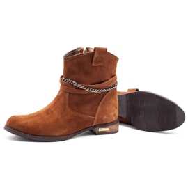 Olivier Women's boots insulated with a chain Luna red orange 3