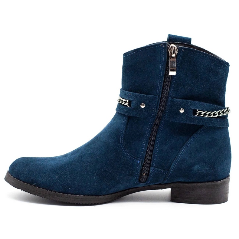 Olivier Women's insulated boots with a chain Luna navy blue 1