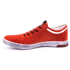 Polbut Men's leather casual shoes K23 red nubuck 1