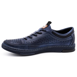 Polbut Men's leather summer shoes K22 navy blue 1 Polbut Men's leather summer shoes K22 navy blue 1