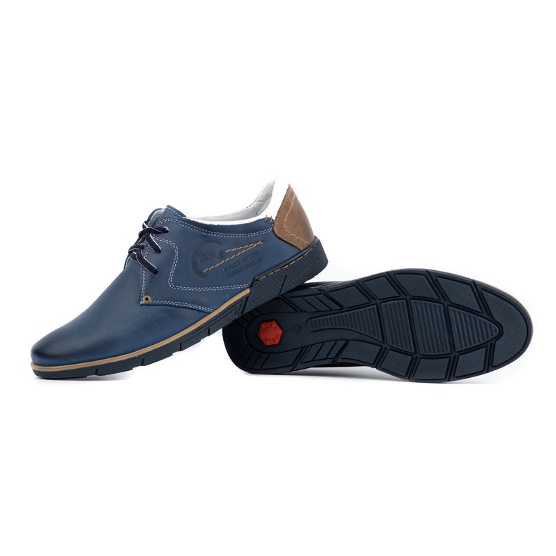 Polbut Men's shoes 2103 navy blue with white multicolored 2