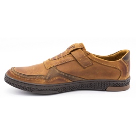 Polbut Men's casual leather shoes 2102 camel brown 1