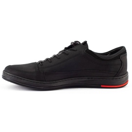 Polbut Men's leather casual shoes K22N black 1