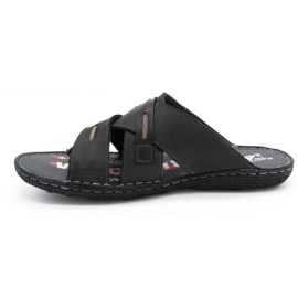 Kampol Men's leather slippers 201/3 black 1