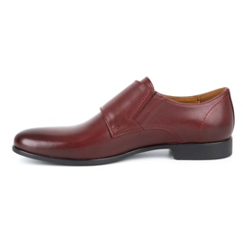 Kampol Men's formal monk shoes 341/17 burgundy red 1