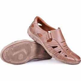 Kampol Men's openwork shoes for summer 16/13 brown 1