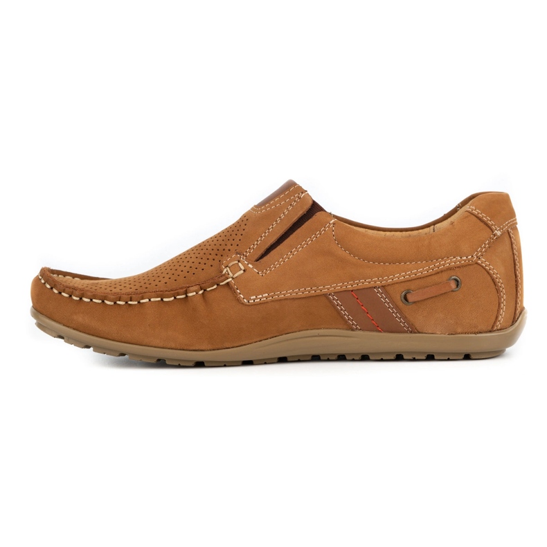 Kampol Men's openwork loafers for summer 53 / BR / P brown 1