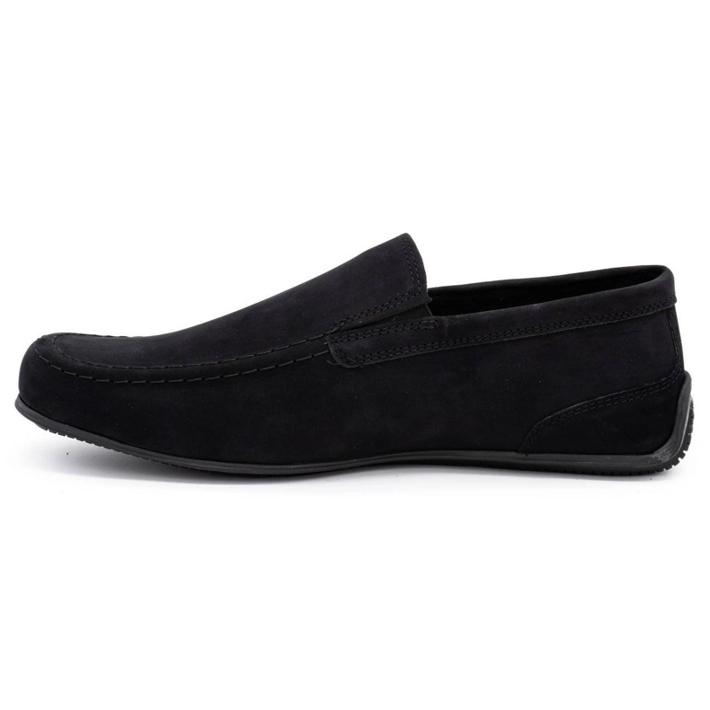 Polbut Men's leather loafers 2105 black nubuck 1