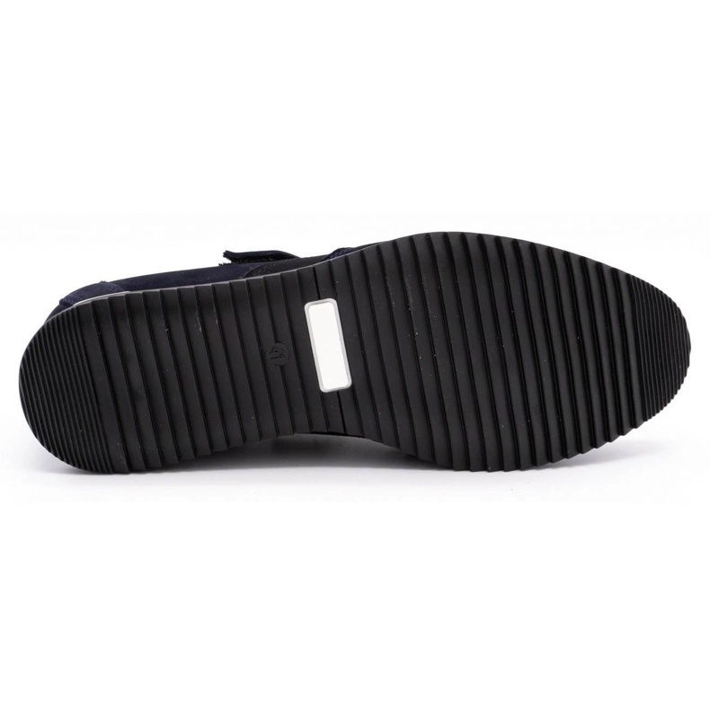 Polbut Men's casual leather shoes 2102/2 navy blue 1