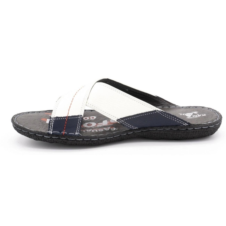 Kampol Men's leather slippers 200 / B white 1 Kampol Men's leather slippers 200 / B white 1