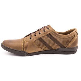 Polbut Casual men's shoes R3 Perforation Brown 1