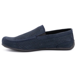 Polbut Men's leather loafers 2105P navy blue 1 Polbut Men's leather loafers 2105P navy blue 1