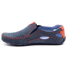 Olivier Men's shoes moccasins 901 summer navy blue with red multicolored 1