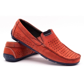 Olivier Men's shoes moccasin 906 for summer red 4
