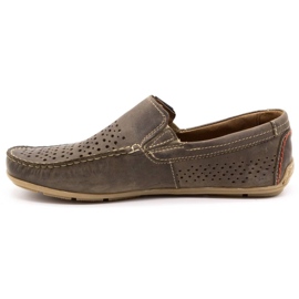 Olivier Men's shoes moccasin 906 for summer brown 1