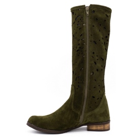 Olivier Women's openwork boots Flowers green 1 Olivier Women's openwork boots Flowers green 1