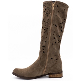 Olivier Women's openwork boots Flowers brown 1 Olivier Women's openwork boots Flowers brown 1