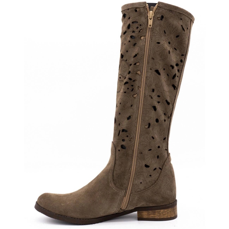 Olivier Women's openwork boots Flowers brown 1 Olivier Women's openwork boots Flowers brown 1