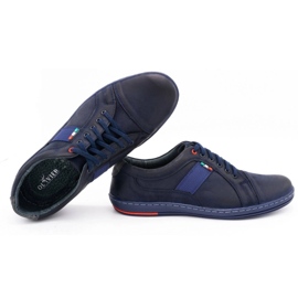 Olivier Men's leather casual shoes 238GT navy blue 2