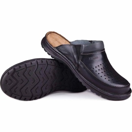 Men's leather slippers 219 Kampol black 2