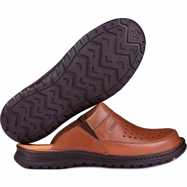 Men's leather slippers 219 Kampol brown 2 Men's leather slippers 219 Kampol brown 2
