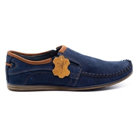 Olivier Men's leather loafers 4206 navy blue 1