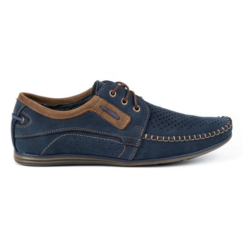 Olivier Men's leather loafers 4228 navy blue 2