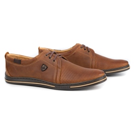 Polbut Leather shoes for men 343 camel perforation brown 1 Polbut Leather shoes for men 343 camel perforation brown 1