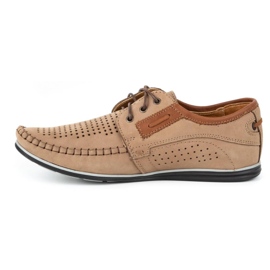 Olivier Men's leather loafers 4228 beige 1