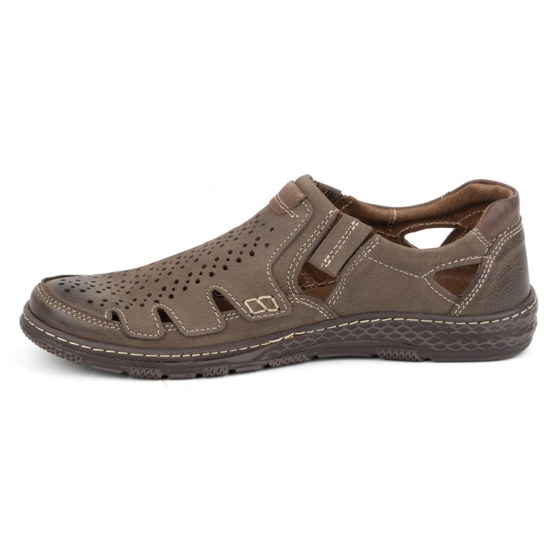Joker Men's summer leather shoes, slip-on 500J olive green 1 Joker Men's summer leather shoes, slip-on 500J olive green 1