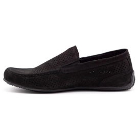 Polbut Men's leather loafers 2105P black 1