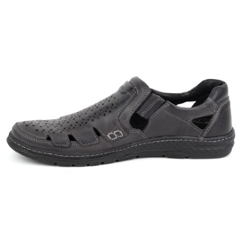 Joker Men's summer leather shoes, slip-on 500J gray grey 1