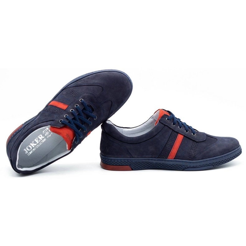 Joker Men's leather casual shoes 521/2 navy blue 1