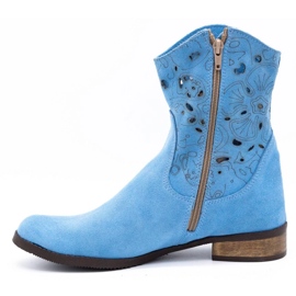Olivier Comfortable Jess blue openwork boots 1