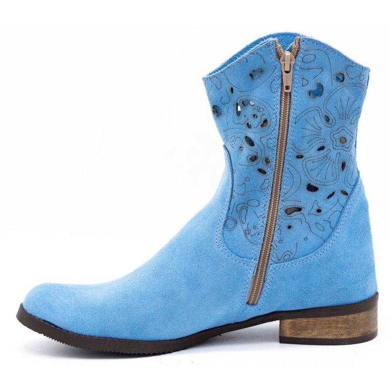 Olivier Comfortable Jess blue openwork boots 1