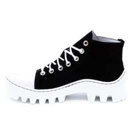 Polbut Leather women's ankle boots D1 black pearl 1 Polbut Leather women's ankle boots D1 black pearl 1