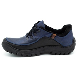KOMODO Men's trekking shoes leather 917K navy blue 1