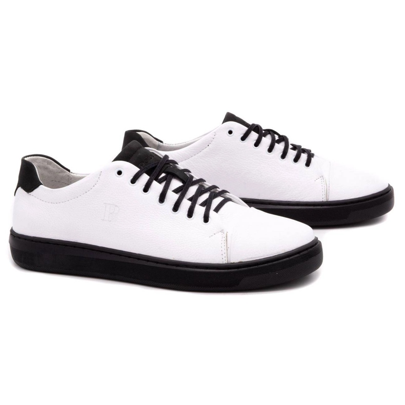 Polbut Men's leather shoes 2109 white with black 2 Polbut Men's leather shoes 2109 white with black 2
