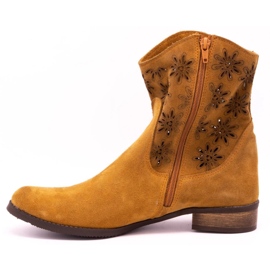 Olivier Comfortable Janet red openwork boots orange 1