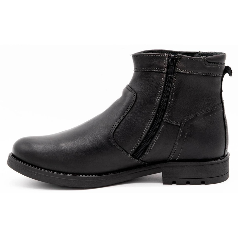 Olivier Men's winter leather ankle boots 302MP black 1