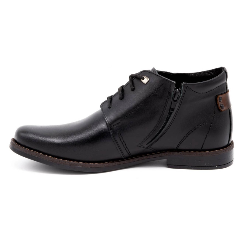 Olivier Men's winter boots, leather 336LU, black 1