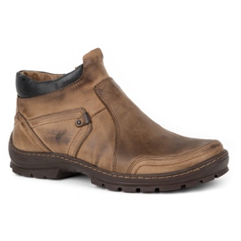 Olivier Men's winter leather boots 352MP brown 1