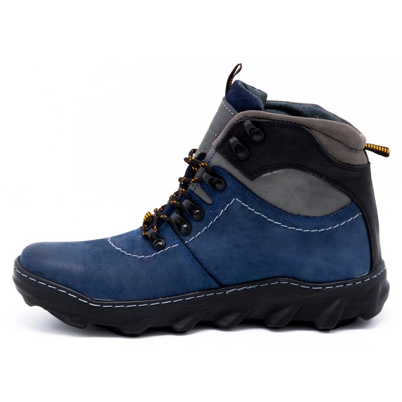 Olivier Men's winter leather boots 150GT navy blue 1