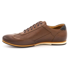 Kampol Casual leather men's shoes 64 / C1 brown 1