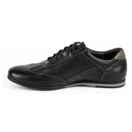 Kampol Men's leather casual shoes 64/15 black 1
