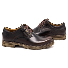 Kampol Men's leather boots, 32 / K Kabir brown black 5