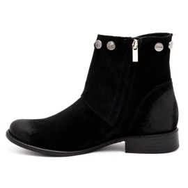 Exquisite Leather women's boots with studs 1198 black 1
