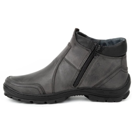 Olivier Men's winter leather boots 352MP gray grey 1 Olivier Men's winter leather boots 352MP gray grey 1